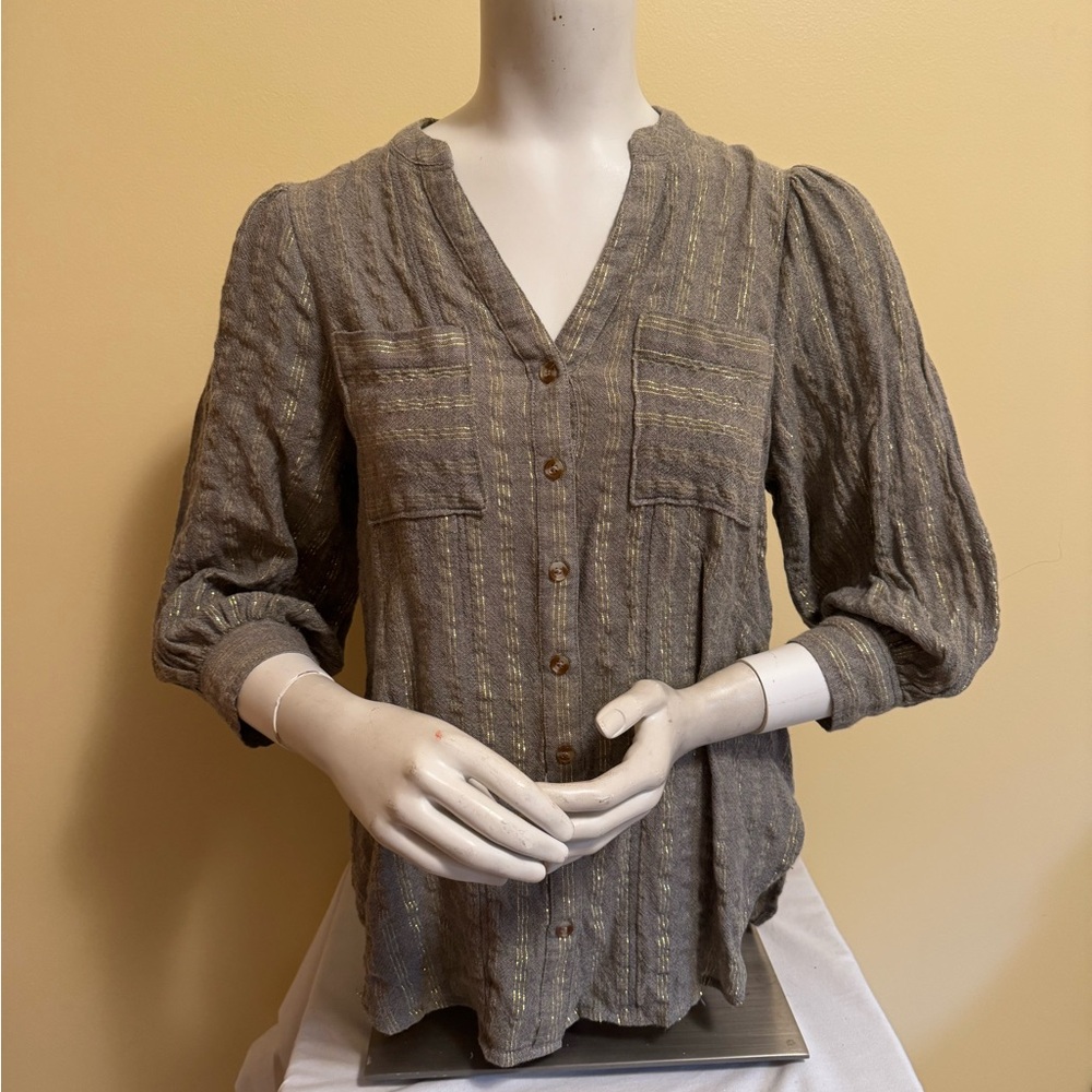Anthropologie Akemi & Kin Lightweight 3/4 Sleeve Blouse Size 4